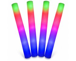 LED LightStick – 34 cm | 3 modes Flash | Party Foam Glowstick by Kinky Pleasure - 4 Pièces