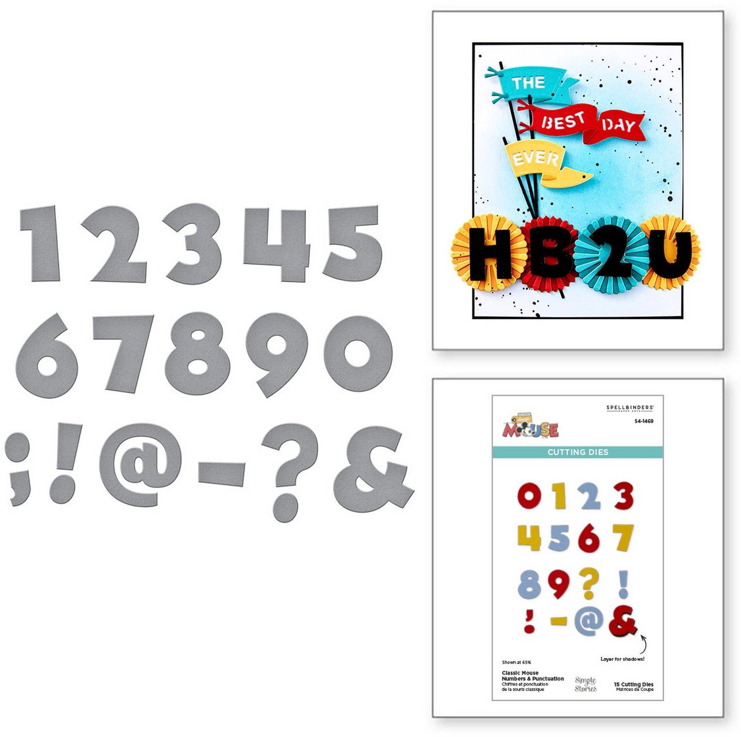 Spellbinders Snijmallen - Classic Mouse Numbers & Punctuation
