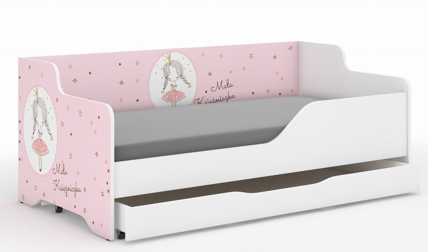 Wooden Toys LILU - Kinderbed - Prinses - 160 x 80 cm - Inclusief lade en matras wit