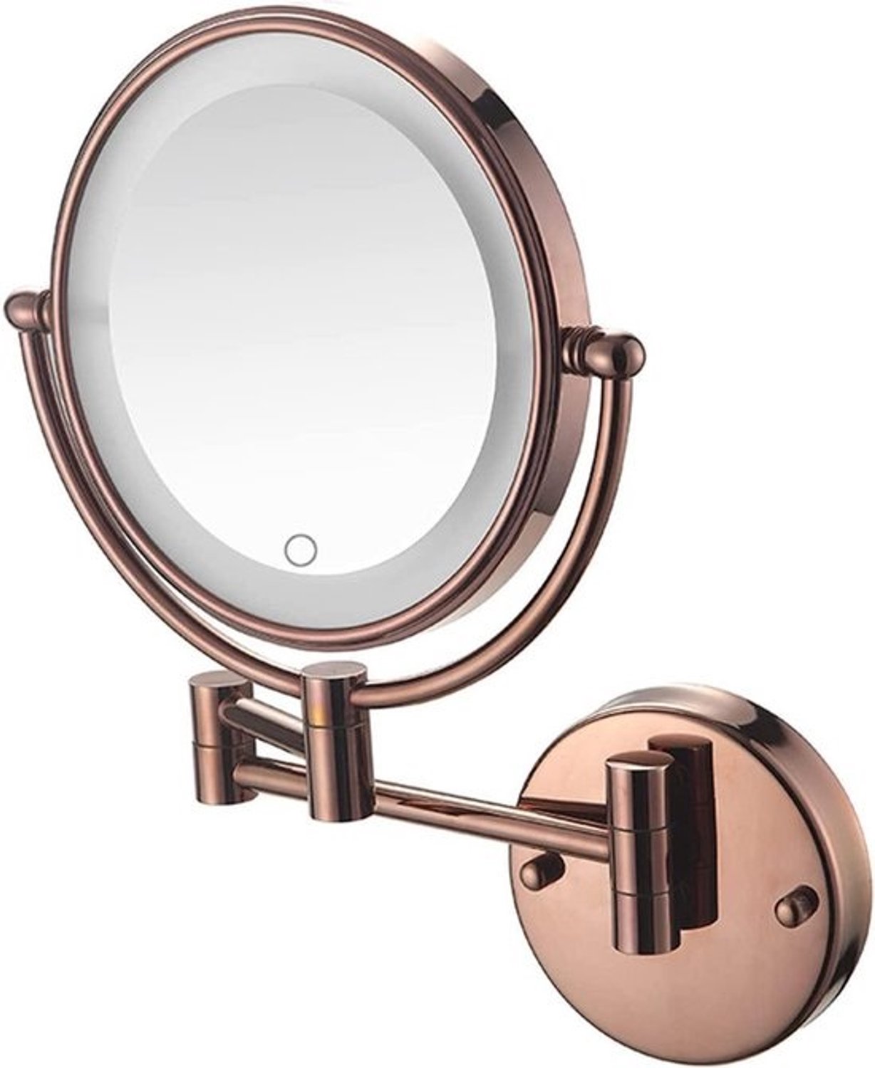 Make-upspiegel - Vergroot- en tafelspiegel - Make-up aanbrengen - Dubbelzijdig en uitschuifbaar - 20.3 cm - Roségoud