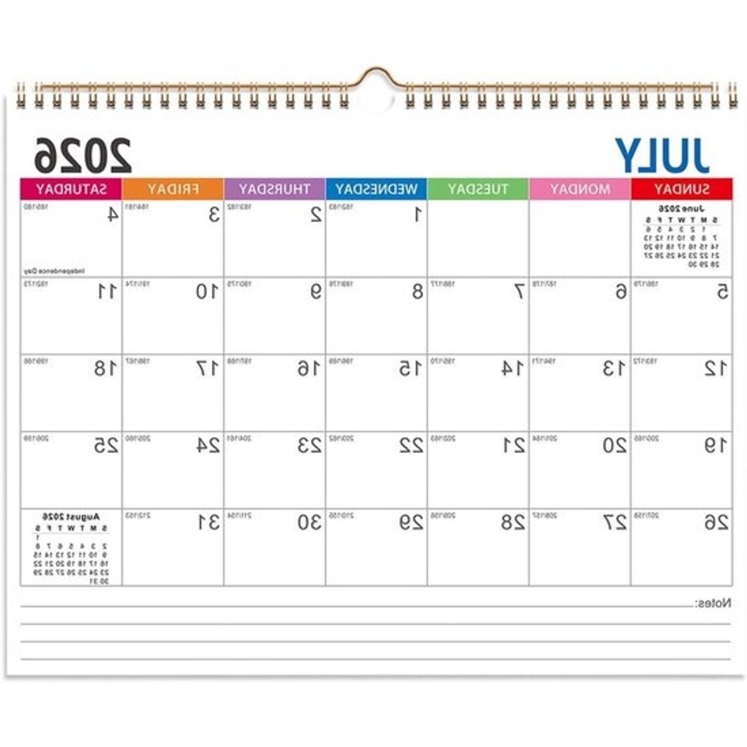 Wandkalender 2026-2027 - Gezinsplanner voor elke maand - Plannen en organiseren - 18 maanden overzicht - 36x28 cm - Wit