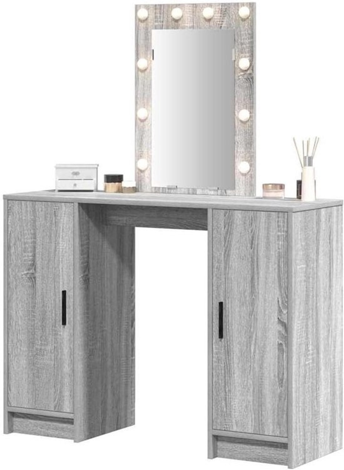 Kaptafel met opbergruimte - Slaapkamermeubel - Voor make-up aanbrengen - Geïntegreerde ledverlichting - 102 x 33 x 135 cm