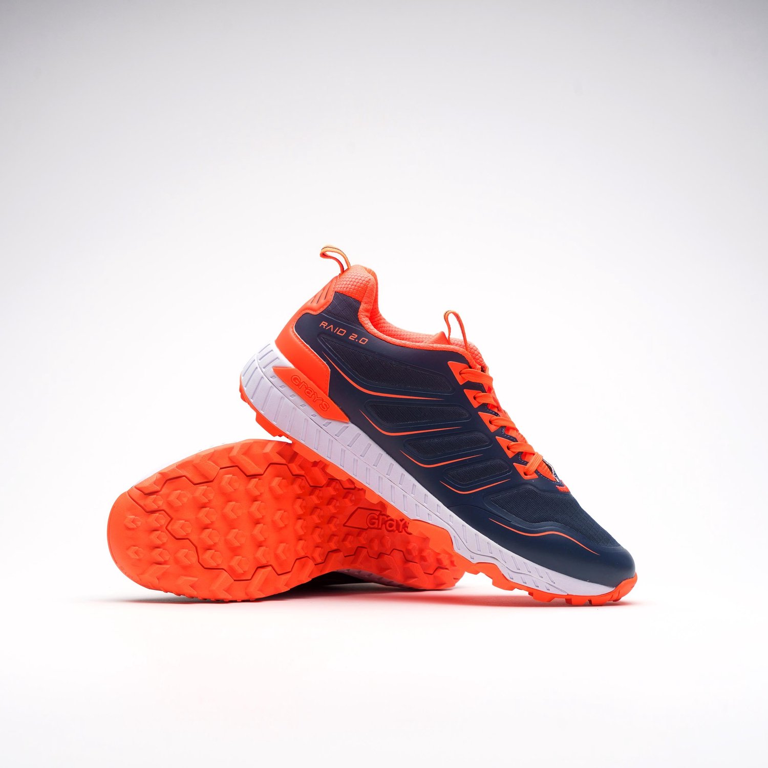 Grays kinderschoen sportschoen Raid 2.0 maat 7 navy oranje.