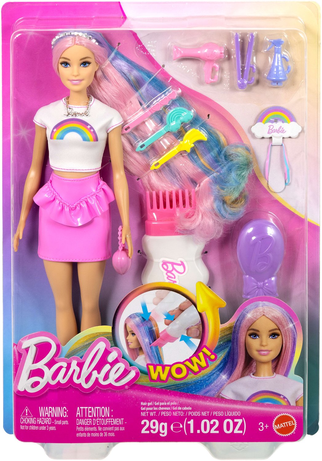 Barbie Modepop met extra lang schitterend regenbooghaar en 12 stylingaccessoires — cadeau in Spellen & Speelgoed - foto 6