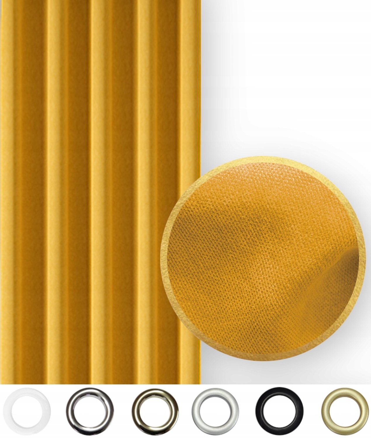 PRESTIQUA Verduisterende Gordijn 160x160 cm - Zacht Velours, Makkelijk Ophangen Mustard yellow