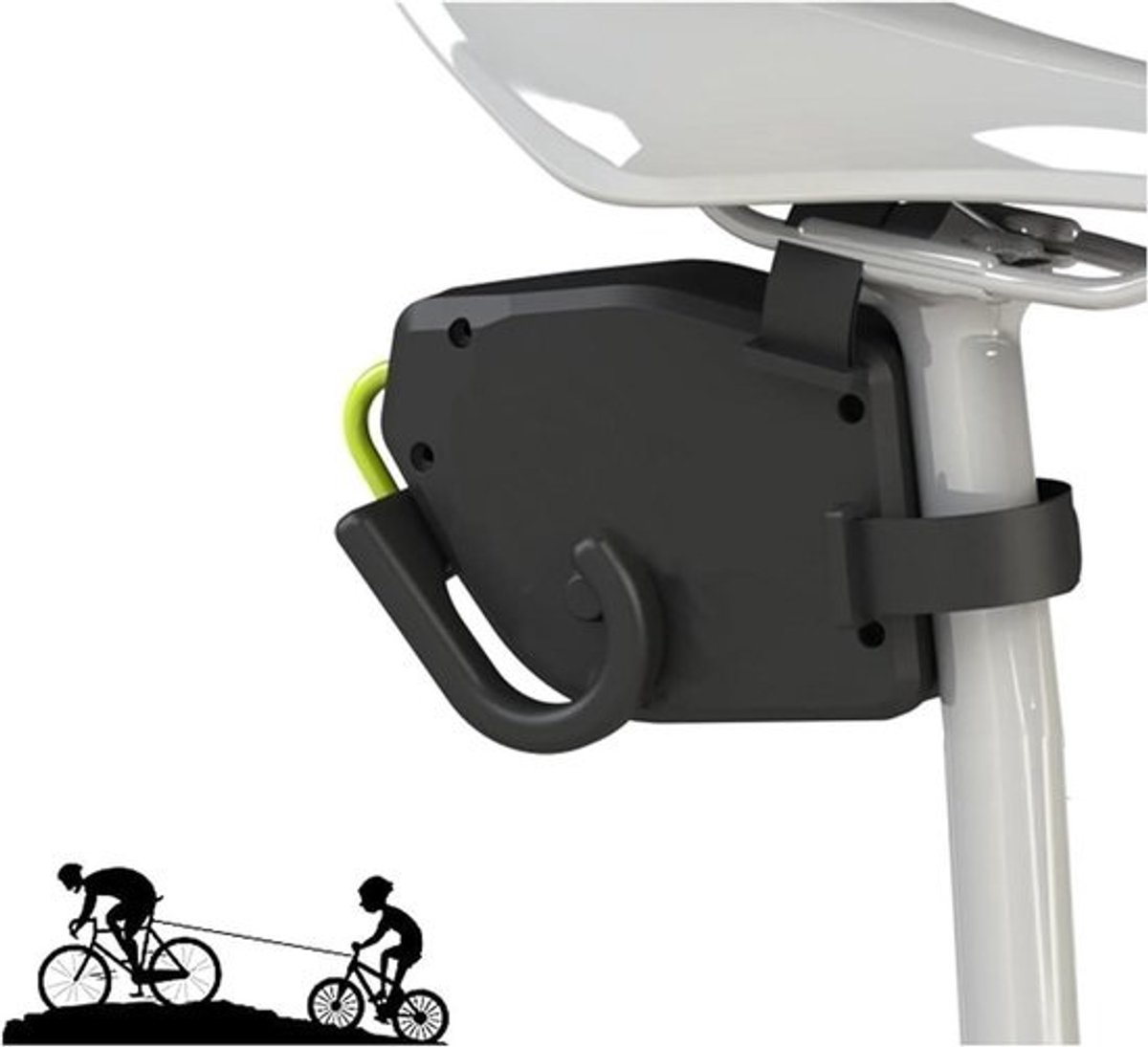 Kinderfiets Touw - Fietskar Touw Sleepkabel - Fietsen met Kinderen - Intrekbaar Systeem - 2.5 Meter - Zwart