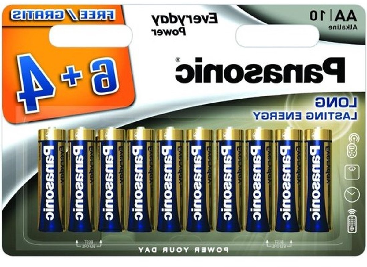 Alkaline AA Batterijen - Wegwerpbatterijen LR6 - Dagelijks Gebruik - Lekbescherming - 10 stuks - Rood