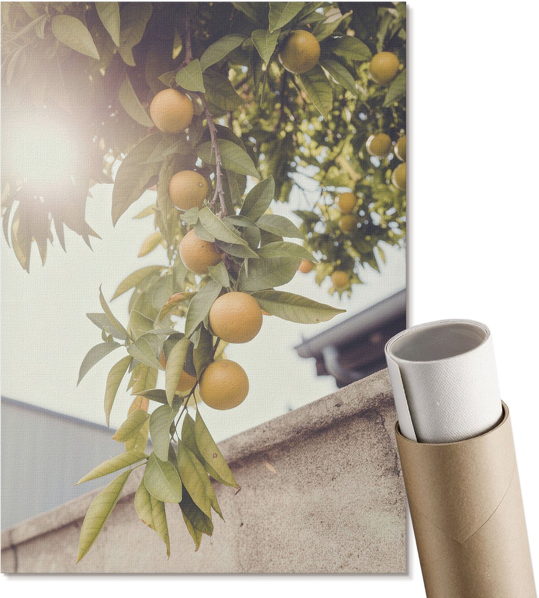 Coloray Polycanvas Wandposter - Zomerfruit, Fotografie - A4 - Groen Design - Rechthoek - Muurkunst - Woonkamer, Slaapkamer, Kantoor - Rustiek