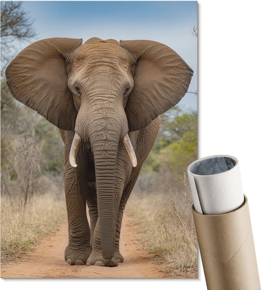 Coloray Polycanvas Wandposter - Saxofonist, Romig - A4 - Bruin Decoratie - Rechthoek - Interieurdecoratie - Kantoor - Klassiek