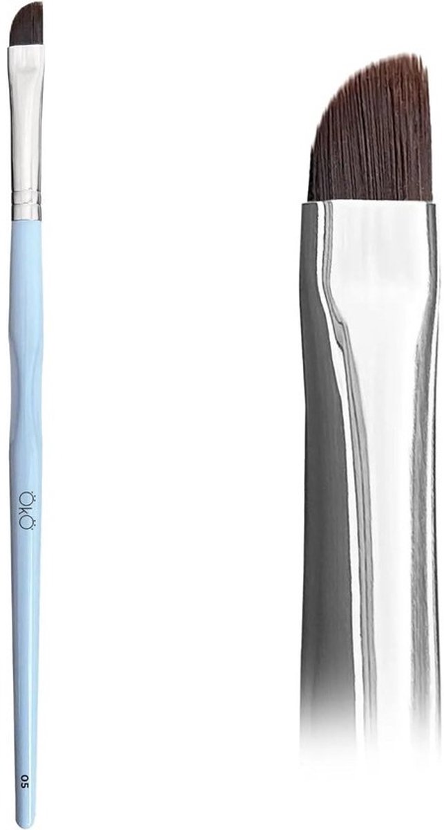 Wenkbrauwborstel Schuine - Make-up Borstel Precisie - Definiëren Vormgeven - Medium Zachte Nylon Haren - 172 mm Lengte