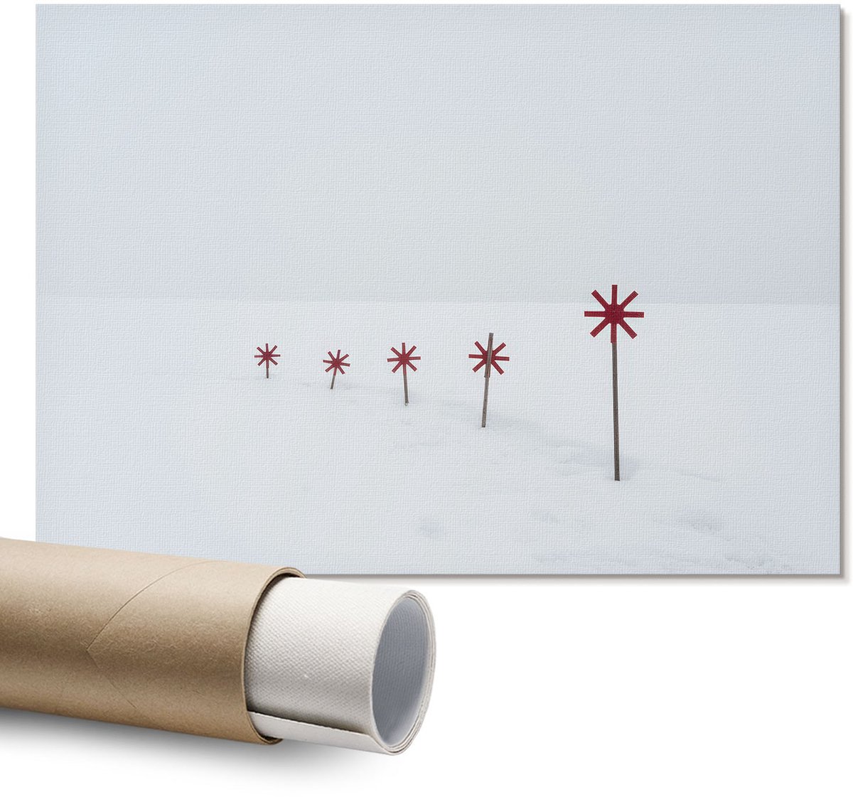 Coloray Polycanvas Wandposter - Berglandschap, Illustratie - A1 - Blauw Decoratie - Rechthoek - Interieurdecoratie - Kantoor - Japanse