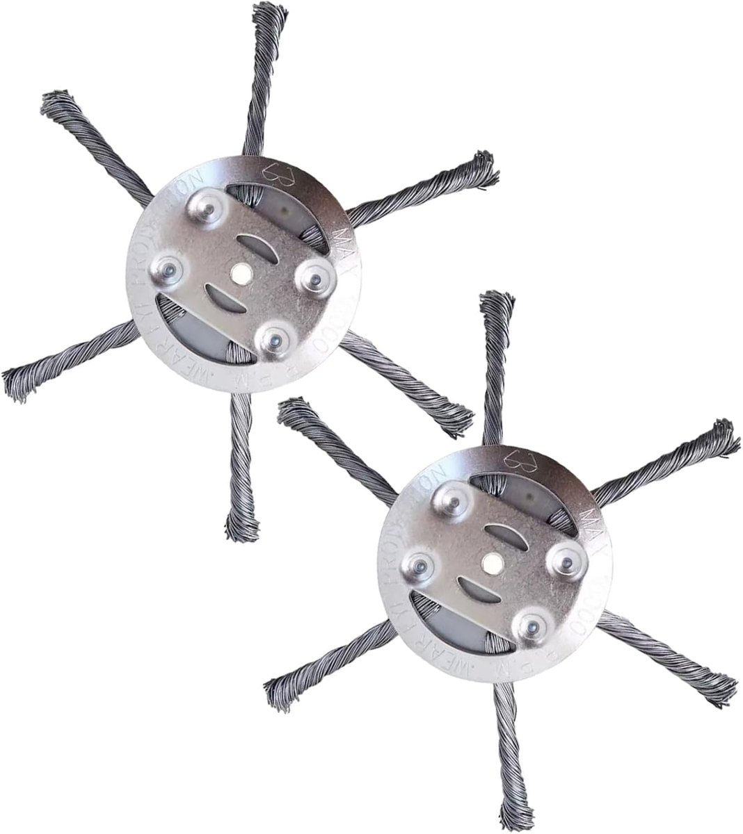 2 stuks onkruidborstel voor grastrimmer, staaldraad trimmerkop, onkruidborstel voor bosmaaier, 5 mm boorgat, 15 cm lang, vervangonderdelen voor grasmaaier voor elektrisch grasmaaier‑6 tanden kop