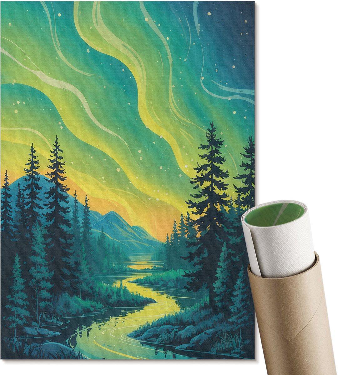 Coloray Polycanvas Poster - Plantenillustratie, Illustratie - A3 - Oranje Wanddecoratie - Rechthoek - Decoratieve poster - Woonkamer, Slaapkamer, Kantoor - Modern