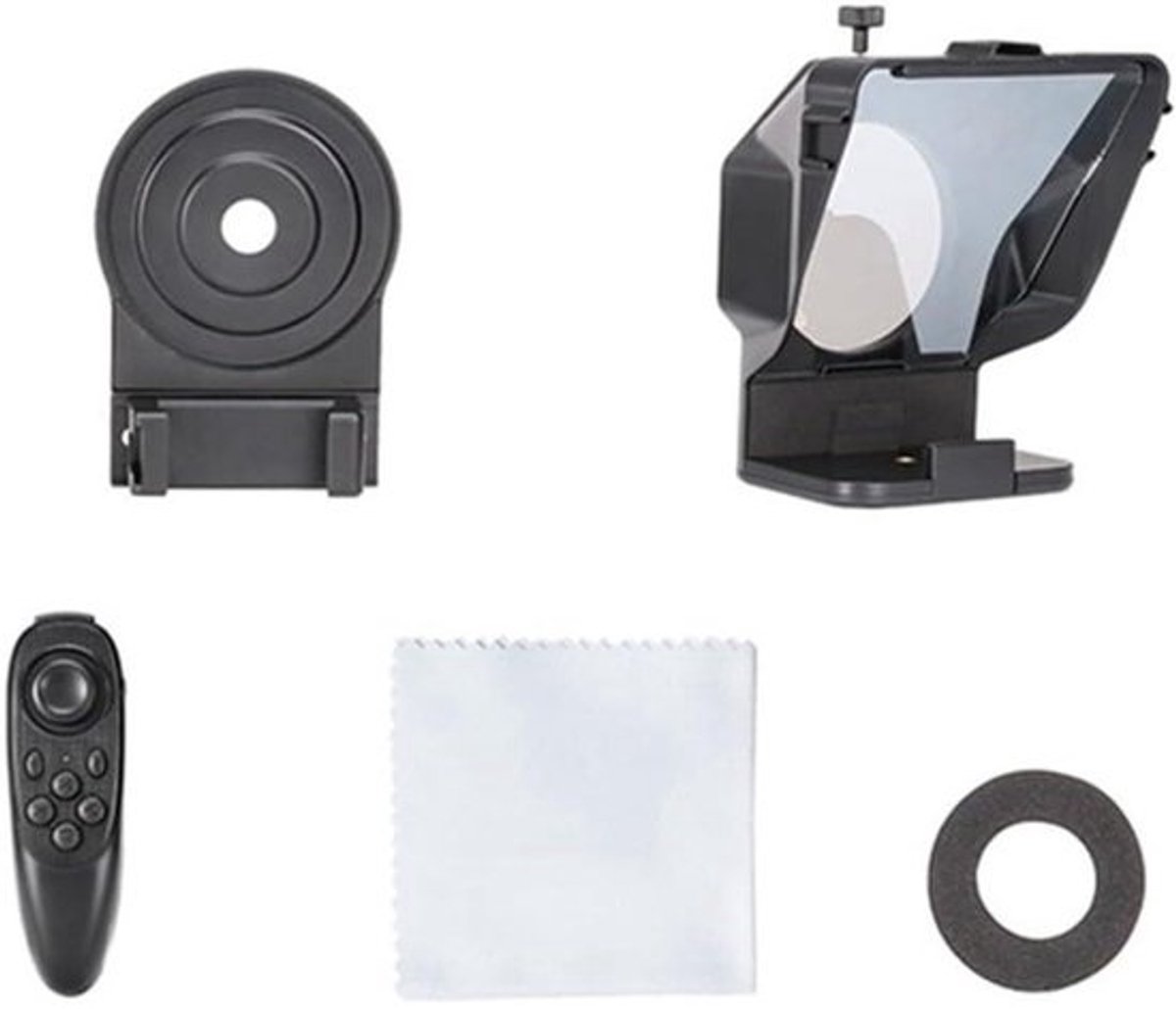 Teleprompter Set - Opnamehulpmiddel - Video Opnames - Verstelbare Klem - 13 x 13 x 5 cm - Zwart
