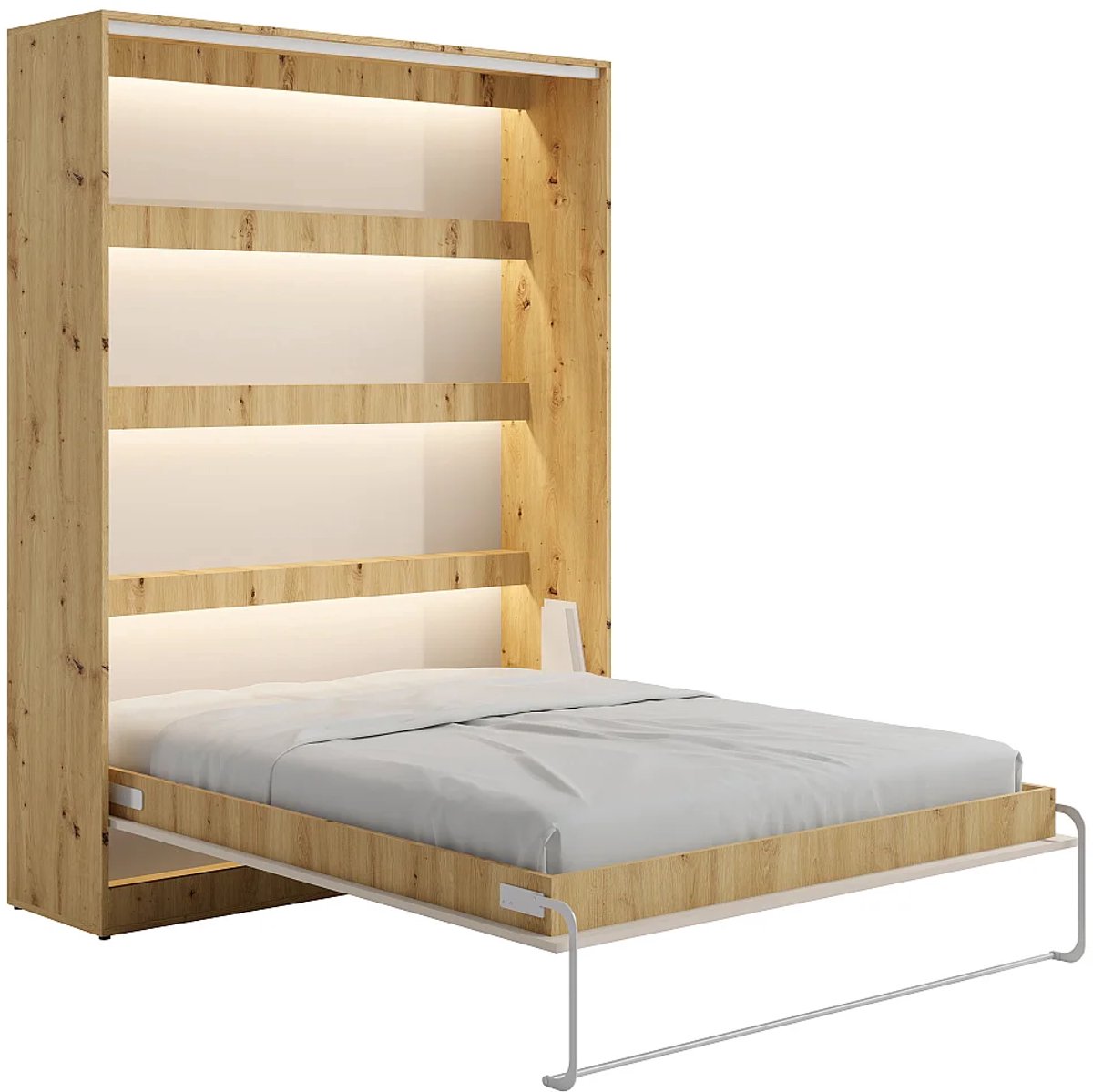 Vente-unique Bedkast hout beige, natuurlijk licht 140 x 200 cm