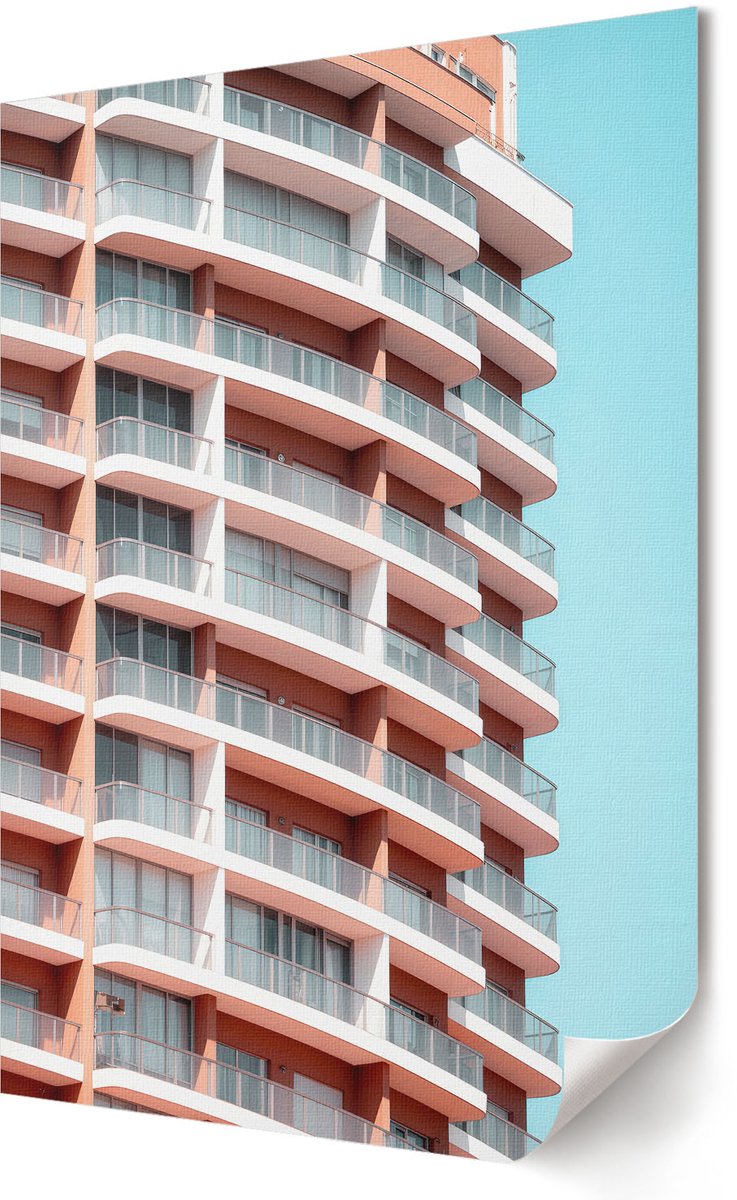 Coloray Polycanvas Poster - Modern Gebouw, Fotografie - 420 x 594 - Turkoois Wandposter - Rechthoek - Wandkunst - Woonkamer, Slaapkamer, Kantoor - Modern
