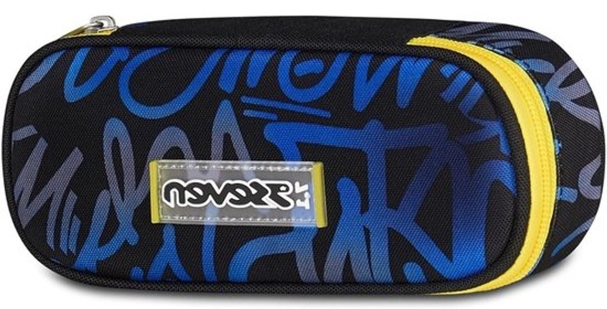 Schooltas - Etui Pennenhouder - School Organiseren - Met Ritssluiting - 23 x 10 x 55 cm - Zwart Blauw