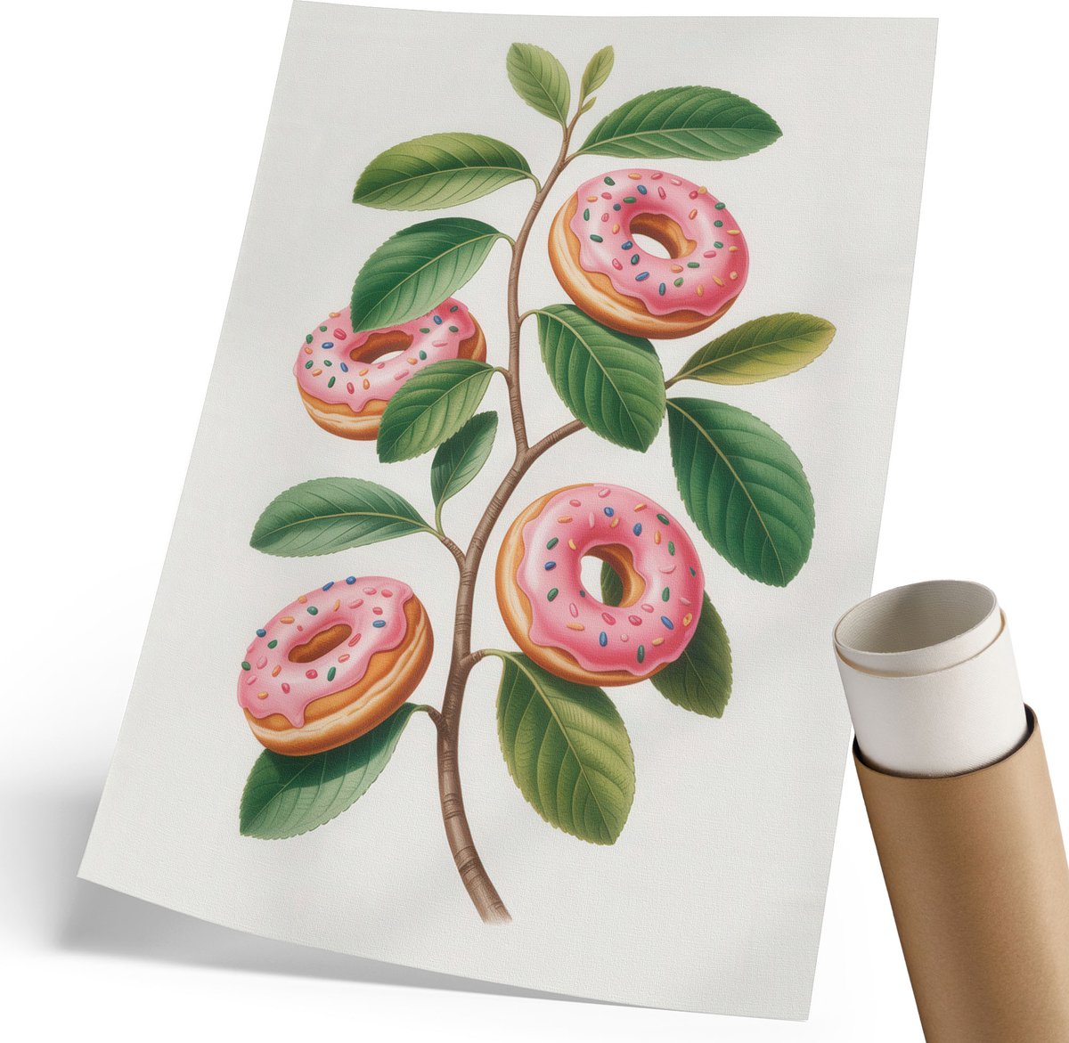 Coloray Canvas Poster Polycanvas - Auto In Het Groen, Illustratie - 420 x 594 mm - Groen Decoratie - Rechthoek - Muurdecoratie - Woonkamer, Slaapkamer, Kantoor - Modern