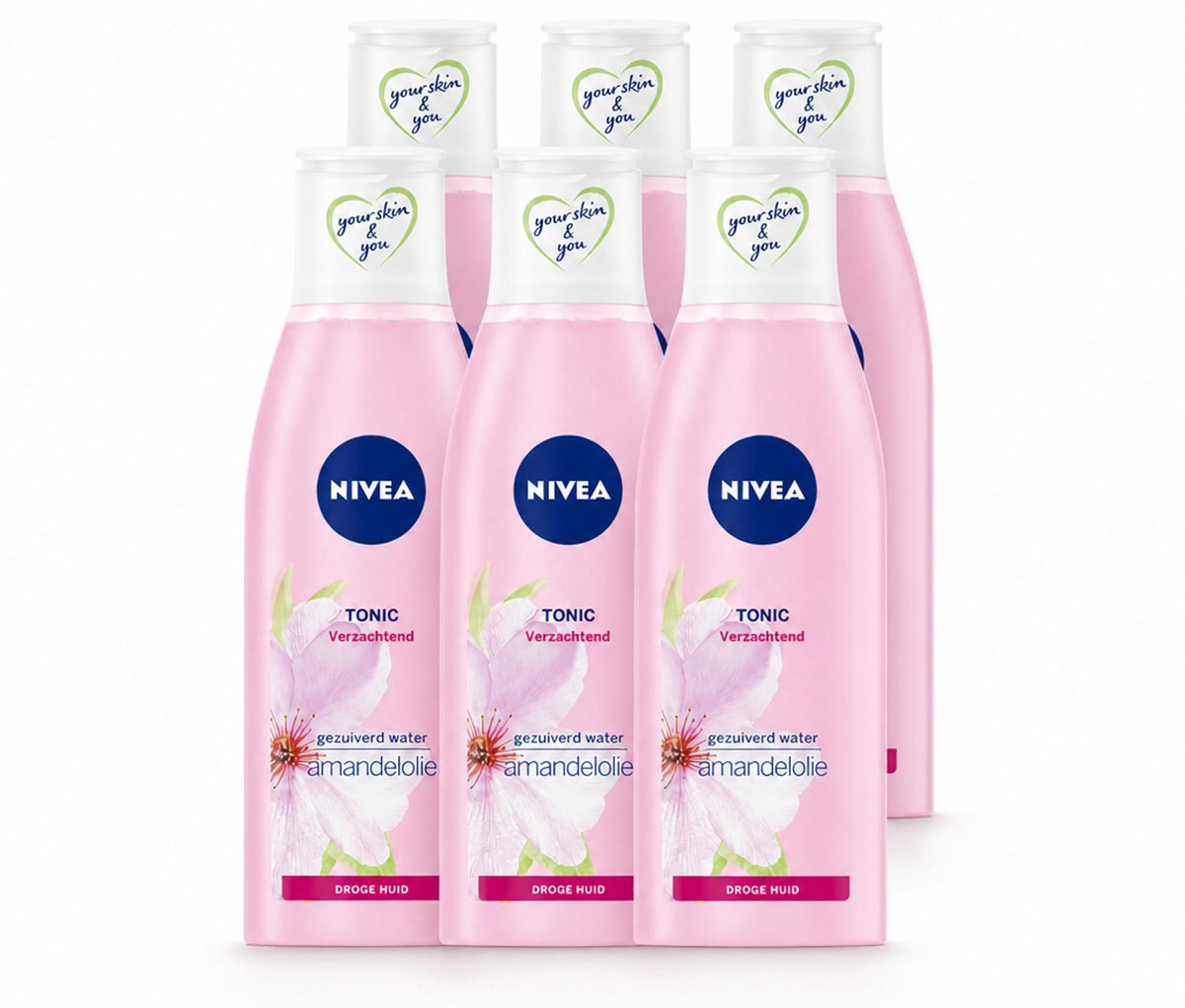 6 x NIVEA - Gezichtstonic - Essentials Verzachtende Tonic - Voor droge & gevoelige huid - Met Amandelolie & Hydramine - 200 ml - Voordeelverpakking - 6 stuks