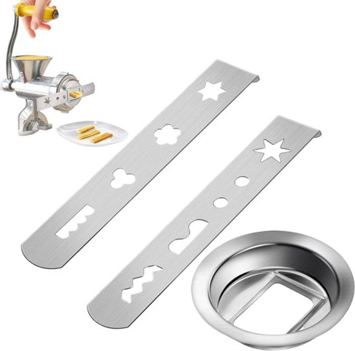 Allecto - Vcsjw 2-delige Spuitmond Set voor Keukenmachine - RVS Pastry Accessoires