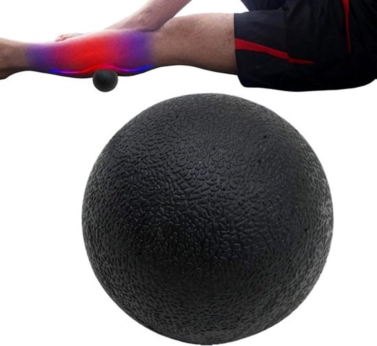 Massagebal Rug - Spierroller Pinda - Spierontspanning Thuis - Tracking Wervelkolom - 6 cm Diameter - Zwart