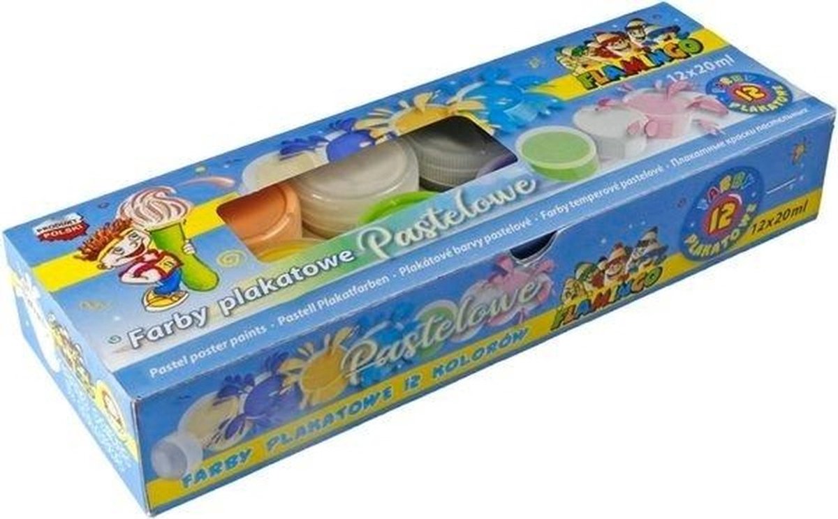 Titanum Plakkaatverf Set - 12 Pastelkleuren, 20ml per pot