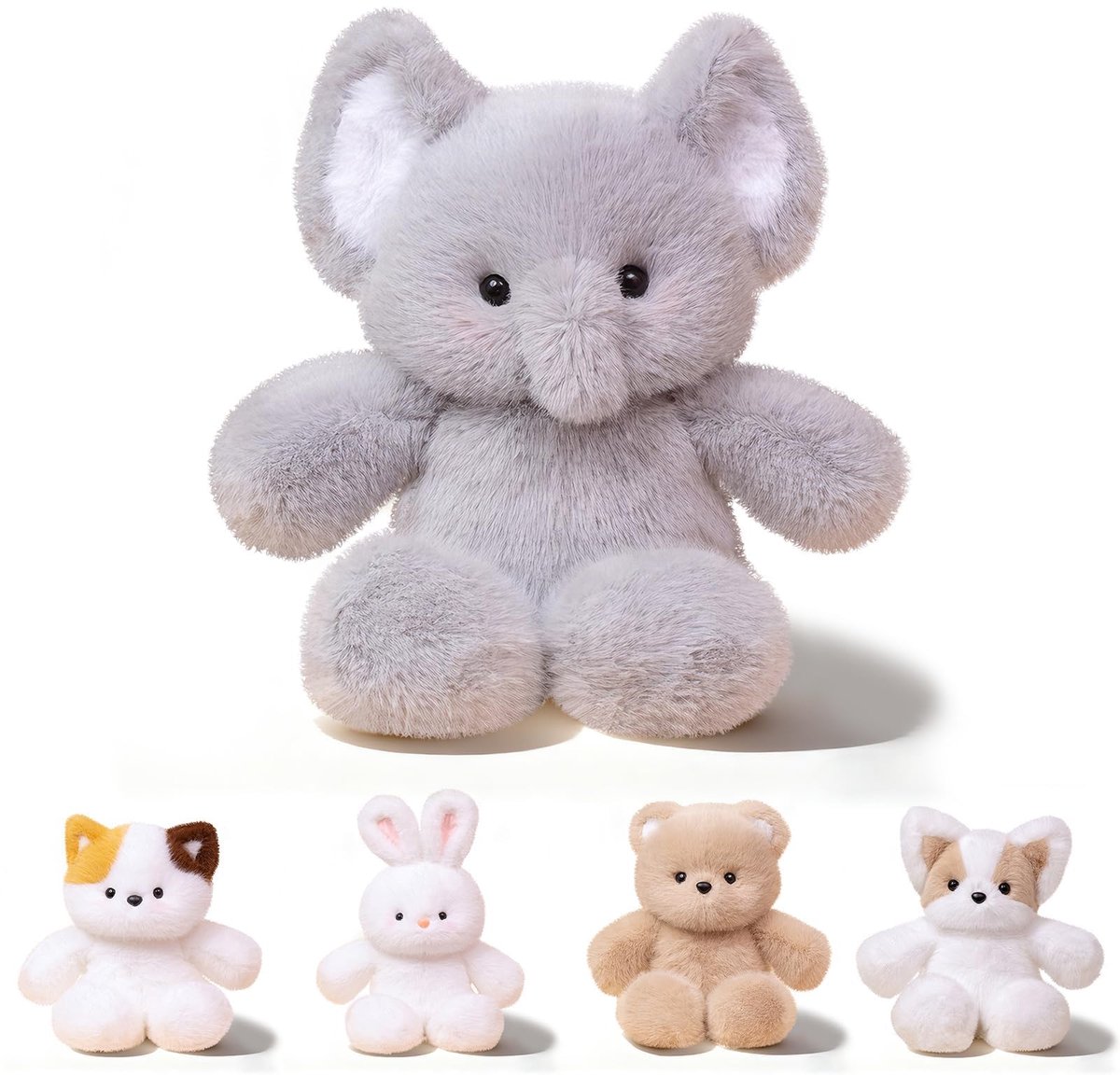 Casalora® Pluche Knuffel – Rennende Kleine Olifant Serie – 45 cm – Schattige Pluche Olifant – Zacht, Knuffelbaar en Comfortabel