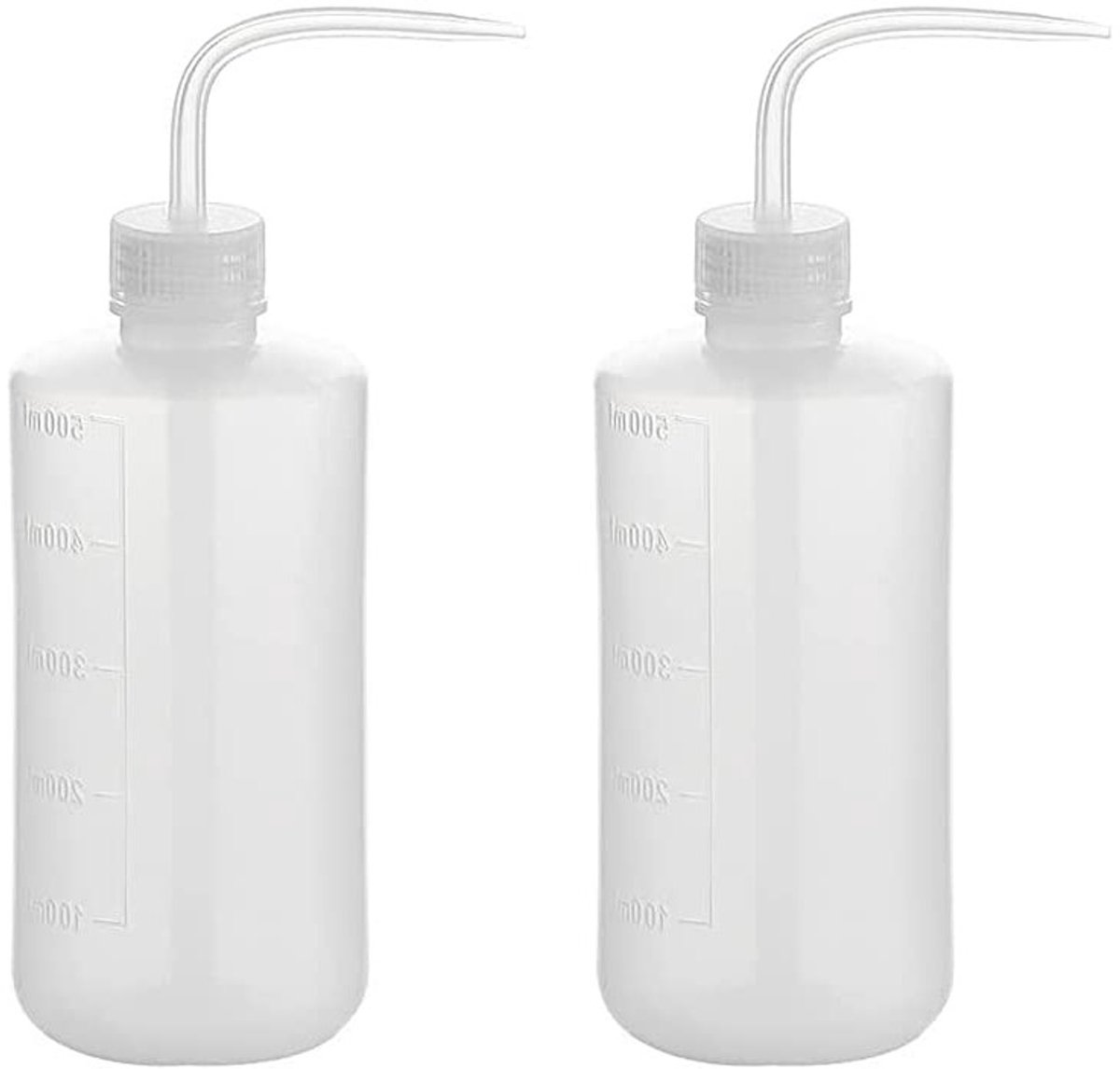 Set van 2x 500ml Spuitflessen Transparant met Smalle Tuit