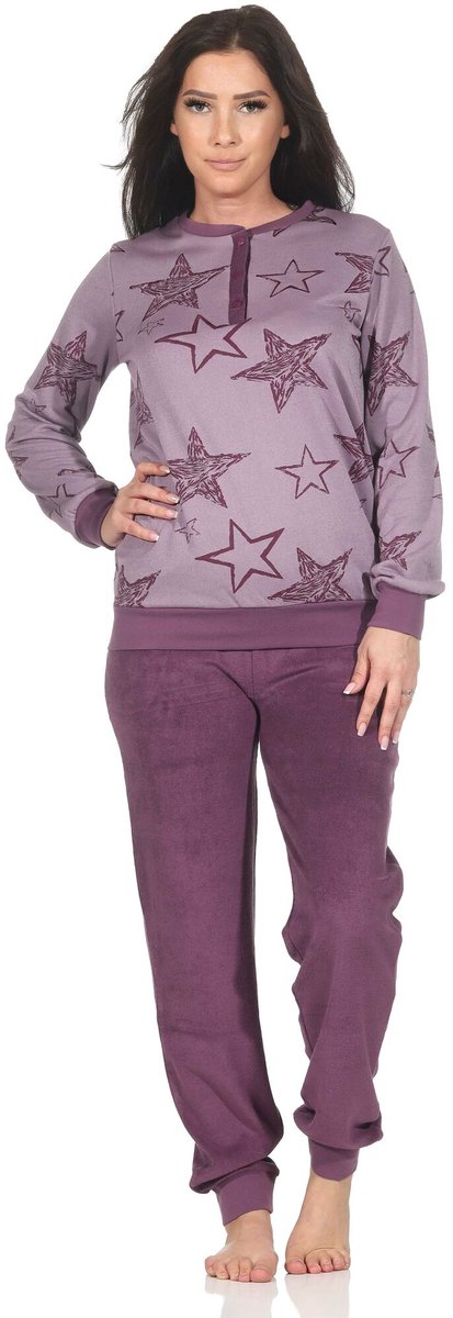 Normann dames pyjama badstof 22420193030 - Rose - XL 48/50