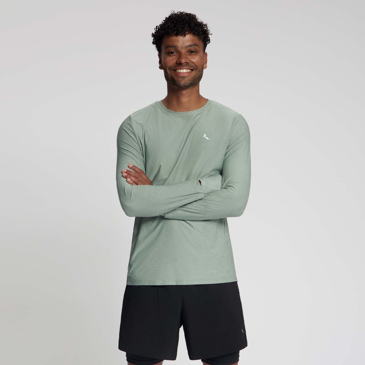 Rogelli Essential Heren Hardloopshirt Lange Mouw - Duimgat - Slate