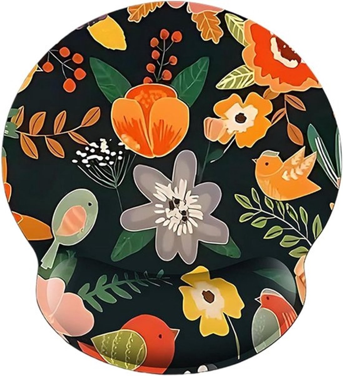 Muismat Polssteun - Bureau Accessoire - Comfortabel Werken - Ergonomisch Gelkussen - 20 x 23 cm - Bloemenprint