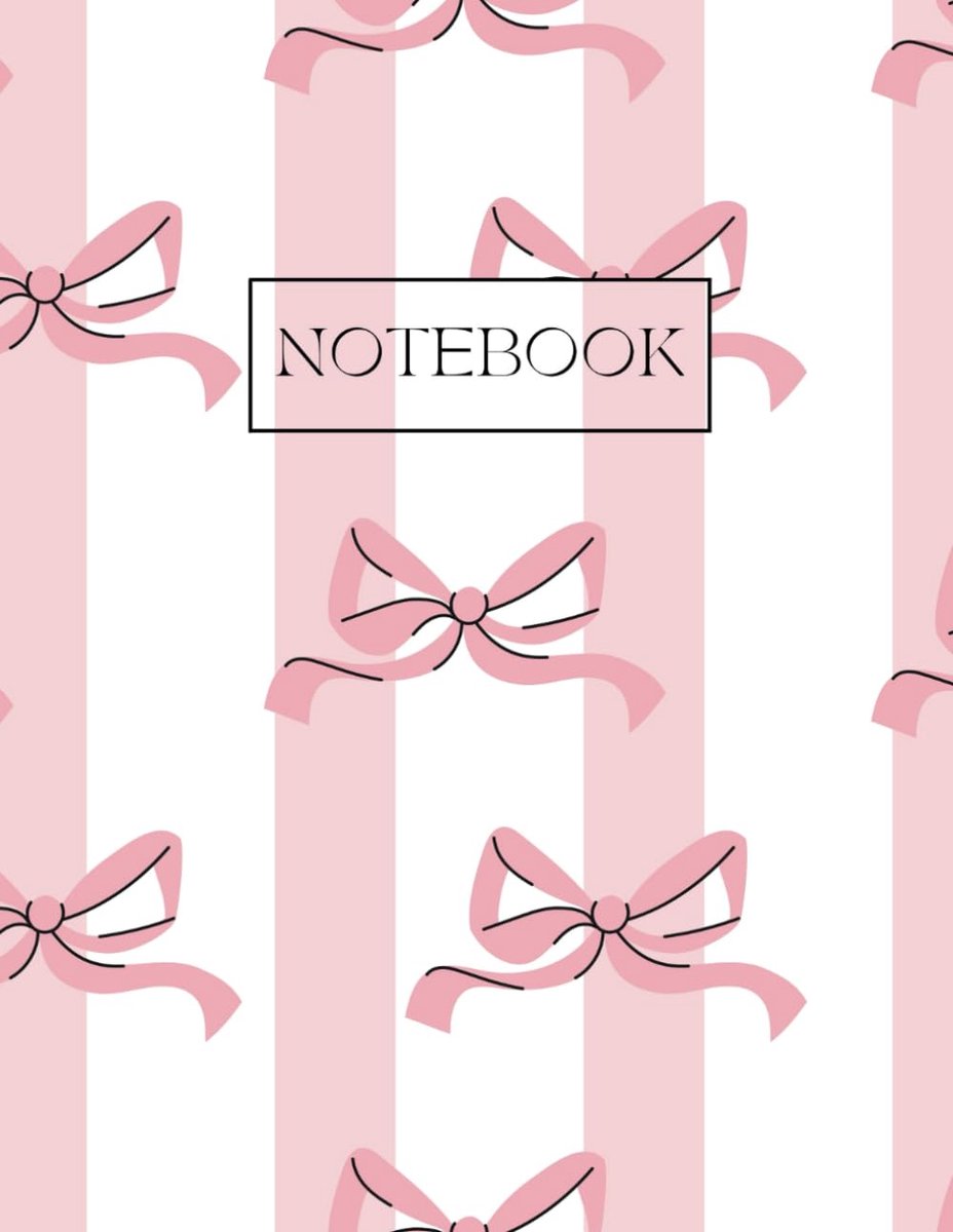 Bow A4 Lined Notebook, Pink: 80 Pages - College Ruled Paper - 8.5"x11" Size - Perfect for Teens, Teachers, and Women - ShopVlot