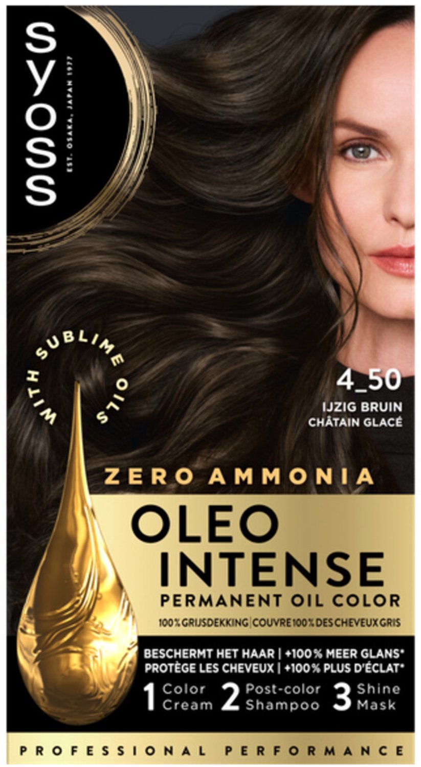 Syoss - Oleo Intense Haarverf 4-50 Ijzig Bruin - 36 x 1 stuk - Voordeelverpakking