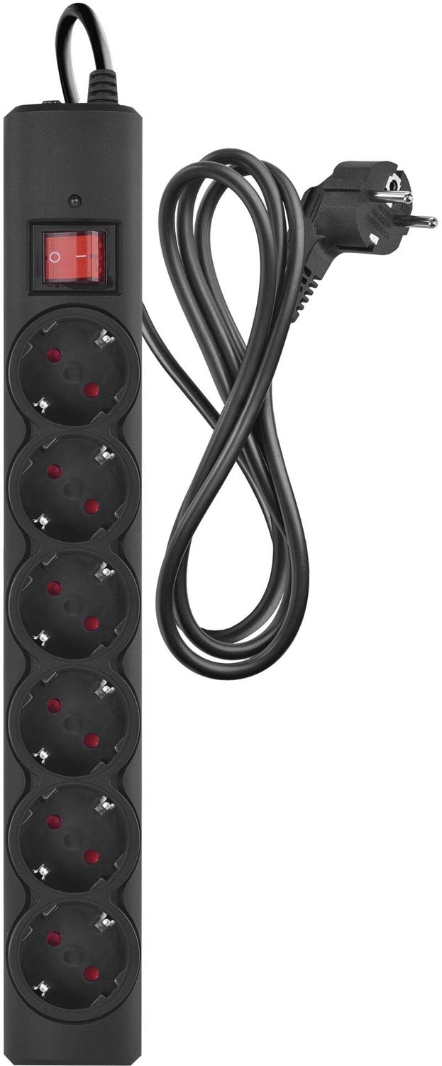 EMOS Overspanningsbeveiliging – 6 stopcontacten, 1,5 m, zwart, P54218