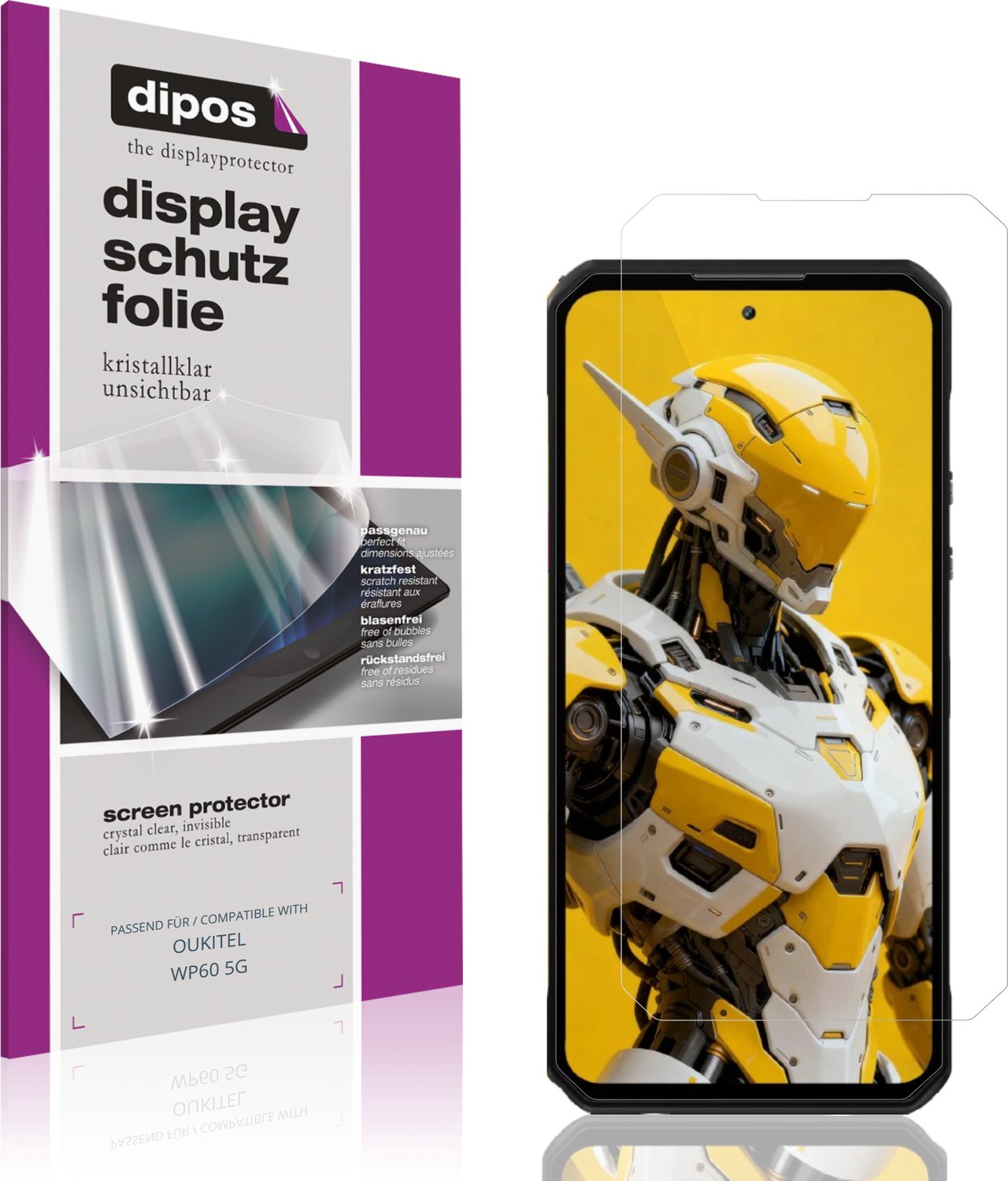 dipos – 4x Beschermfolie geschikt voor OUKITEL WP60 5G | Krasbestendige & heldere Screenprotector Ultra-Thin