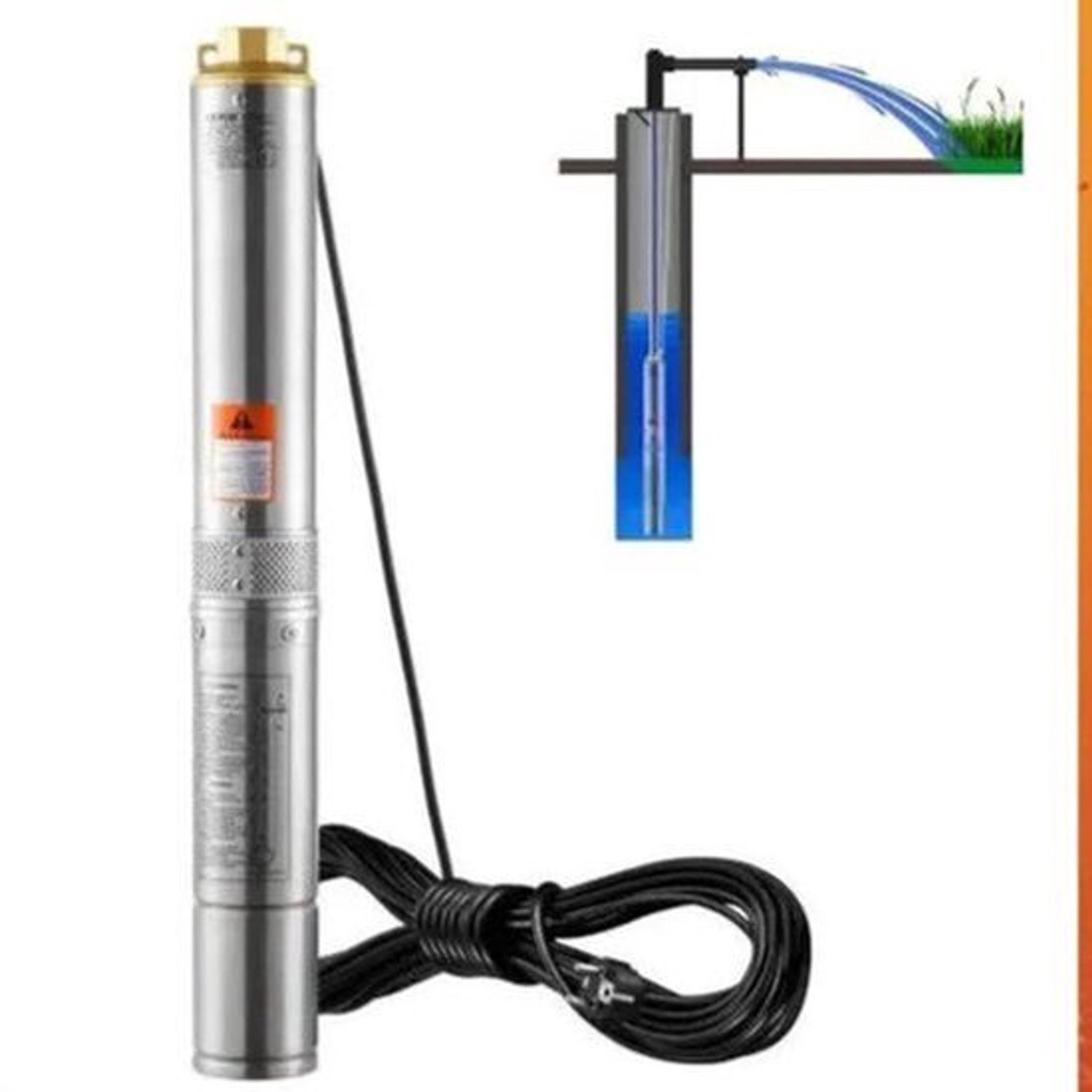 Dompelpomp - Waterpomp - Pomp - 750W - RVS Constructie, 230V Voor Irrigatie en Watervoorziening - Tuinpomp - Diepwaterpomp - Elektrische