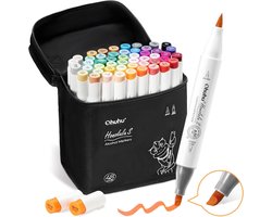Ohuhu - Honolulu S Brush & Soft Chisel - Alcohol Art Markers – 48 kleuren