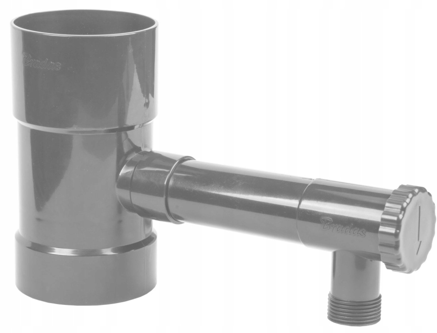 Grijze Regenwateropvanger 100mm 1" voor Dakgoot met Kraan