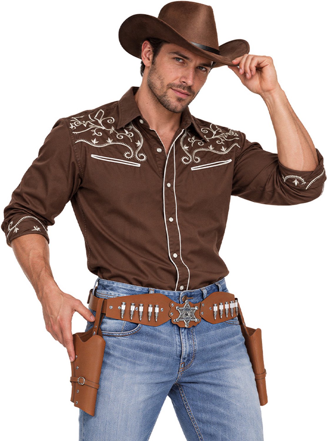 Boland - Holsters cowboy Sheriff bruin - Wapen - Cowboy - Indiaan - Carnaval - Themafeest