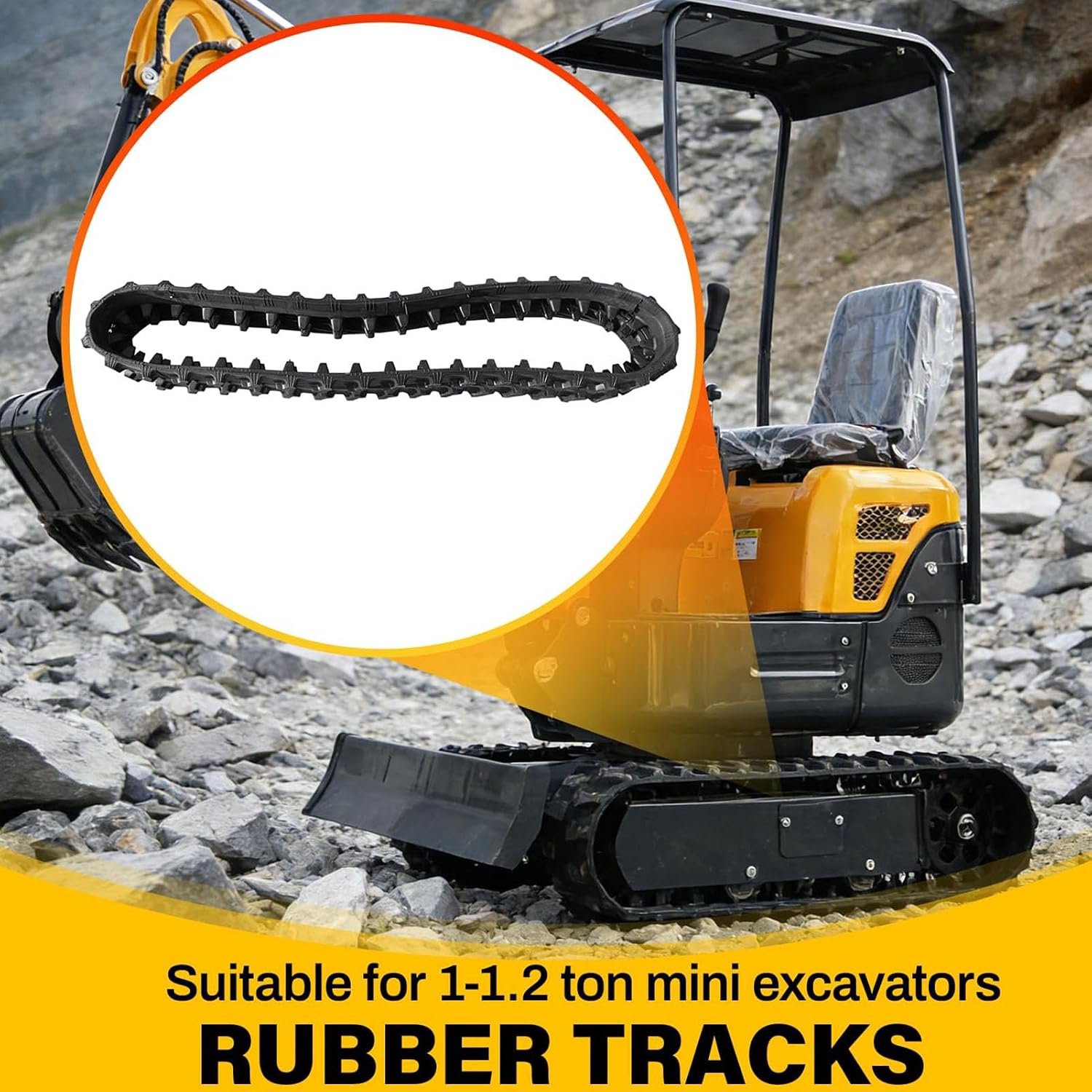 Hyuduo Rubber Track Vervanging voor Mini Graafmachine