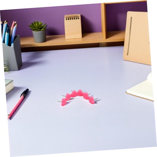 100 Stuks Roze Hartvormige Punaises met Sterk Klemvermogen voor Prikborden Decoratieve Notenhouders voor Kantoor Slaapkamer Valentijnsdag Muurdecoratie — afbeelding 2