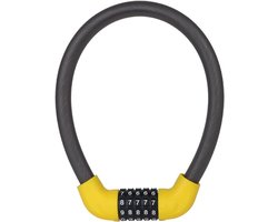 Chesoon Kabelslot, resetbaar, 5-cijferige code, anti-shear, robuust composietmateriaal, stalen kabel, gewicht 310 g, lengte 57 cm, gele versie voor racefiets, mountainbike