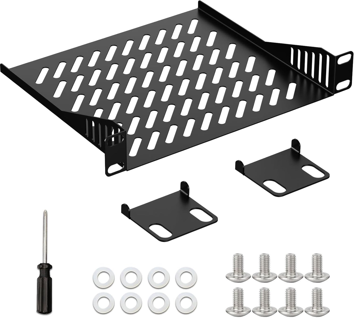 10 inch 1U serverrack rek, geventileerde vrijstaande plank voor 10 inch apparatuurkast netwerk of plank, solide - ShopVlot