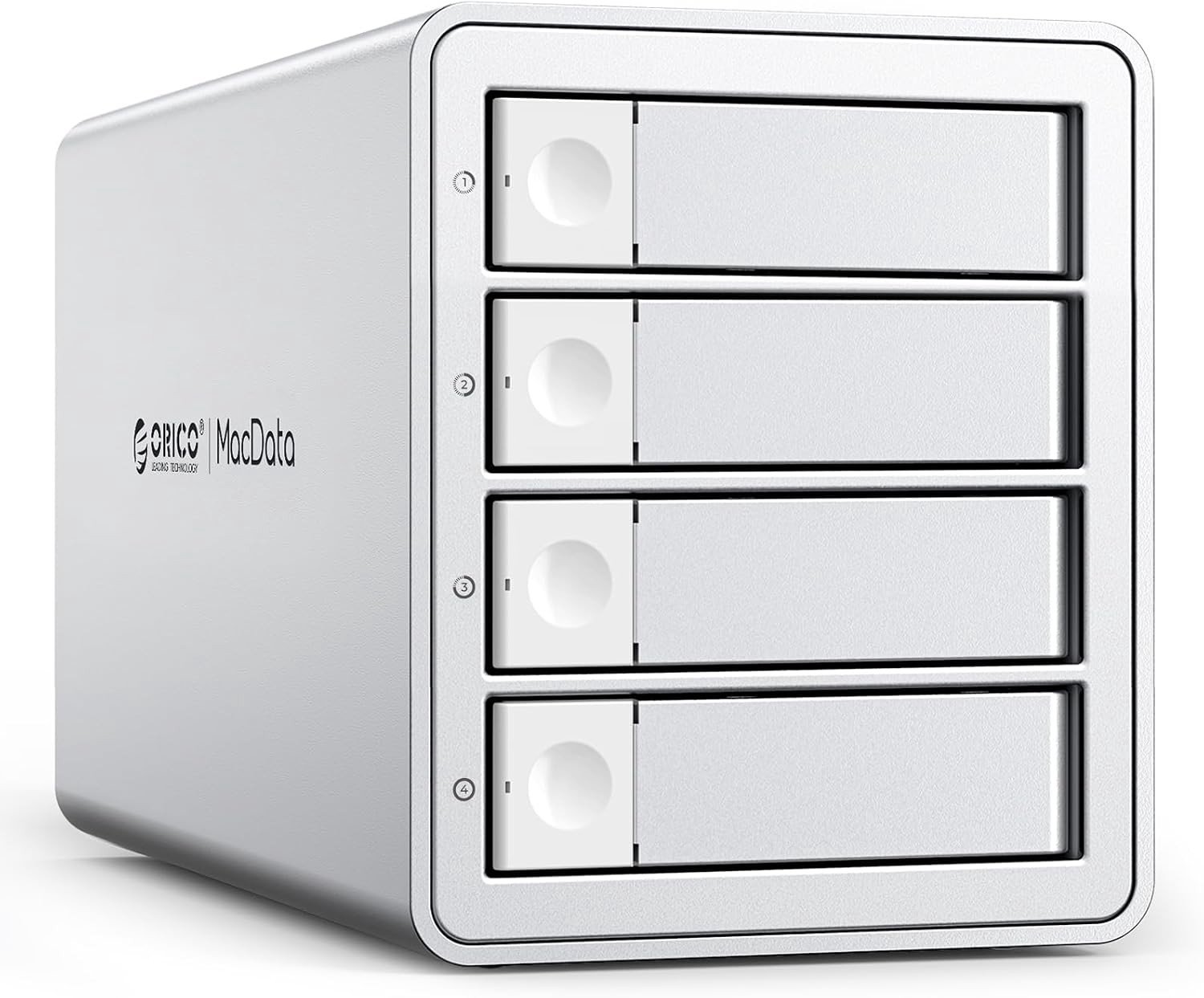 4-Bay Hard Drive Enclosure voor USB 3.2 Gen 2, Aluminium DAS Behuizing, Geschikt voor 3.5" HDD, Tot 264TB Opslag, Inclusief 150W Voeding