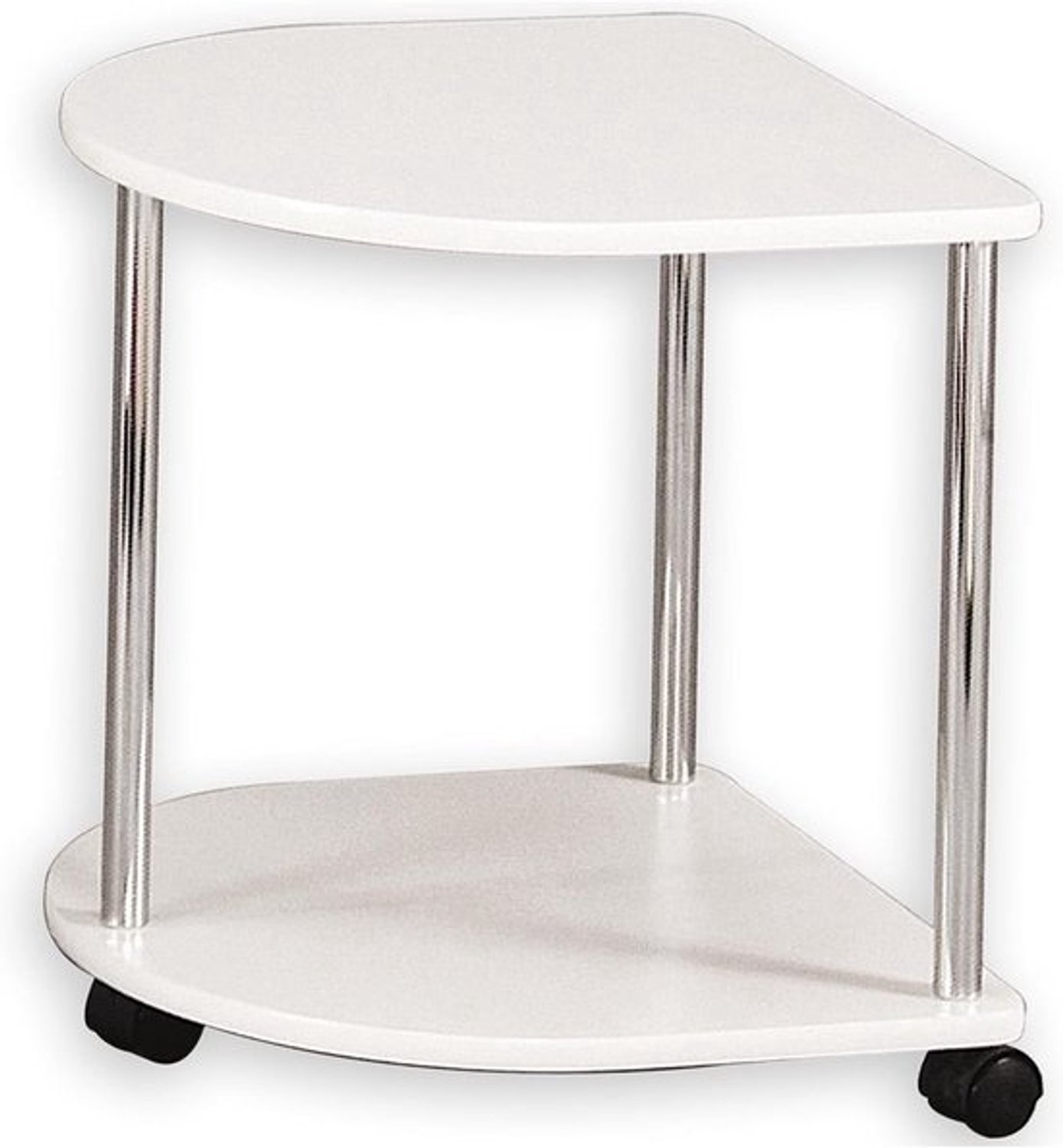 Ronde salontafel - Met wieltjes - 2 opbergplanken - Flexibele bijzettafel - Voor de woonkamer