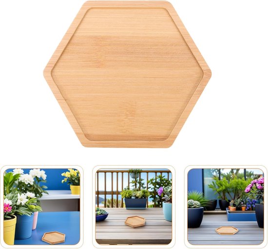 6 Stuks Delige Bamboe Hexagonale Bloempotonderzetters voor Binnen Multifunctionele Plantenschaaltjes Ter Bescherming van Tafels Duurzaam Handgemaakt Plantenonderzetter voor — afbeelding 5