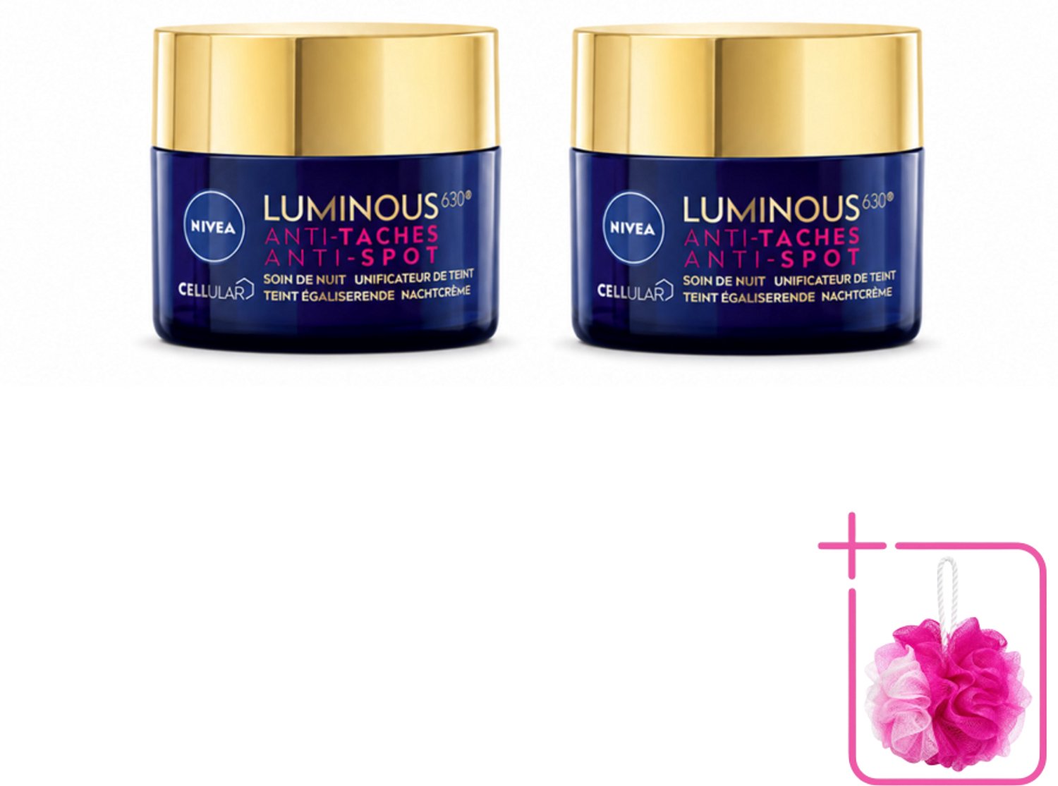 2 x NIVEA - Nachtcrème - CELLular LUMINOUS630 Tegen Vlekken - Egaliserend - Tegen pigmentvlekken - Met Hyaluronzuur - 50 ml - Bulkverpakking - Anti-spot crème - Pigmentvlekken