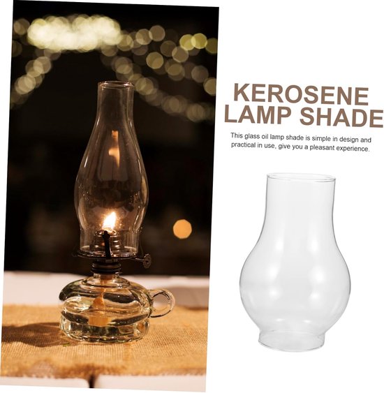 2 Vintage Glazen Olielamp Schoorsteen Duurzame Kerosinelamp Vervanging voor Binnengebruik Geschikt voor Kamperen Retro Decoratie — afbeelding 4