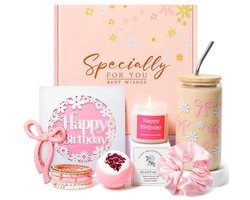 Birthday Gift for Women - 10 11 12 16 18 21 30 Years Birthday Gift Girls Teenagers Best Friend Gift Set Pink Stuffs Gift Set for Boyfriend Sister Coworker