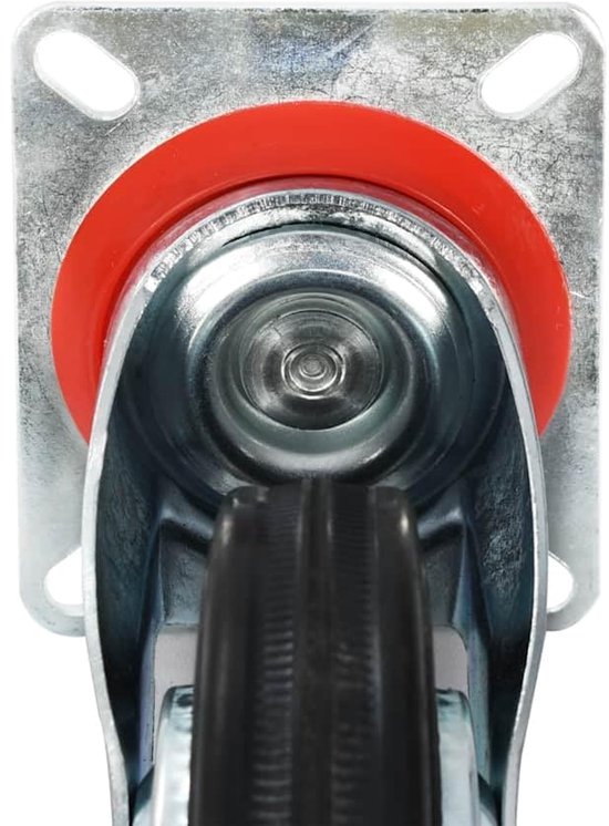 12 stuks zwenkwielen 100 mm met rubberen wiel en zinkcoating, stille zwenkwielen met hoog draagvermogen voor gebruik binnenshuis — afbeelding 5